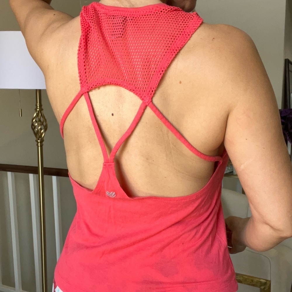 Forever 21 Sleeveless Opened Racer Back Workout Orange Tank Top Activewear S